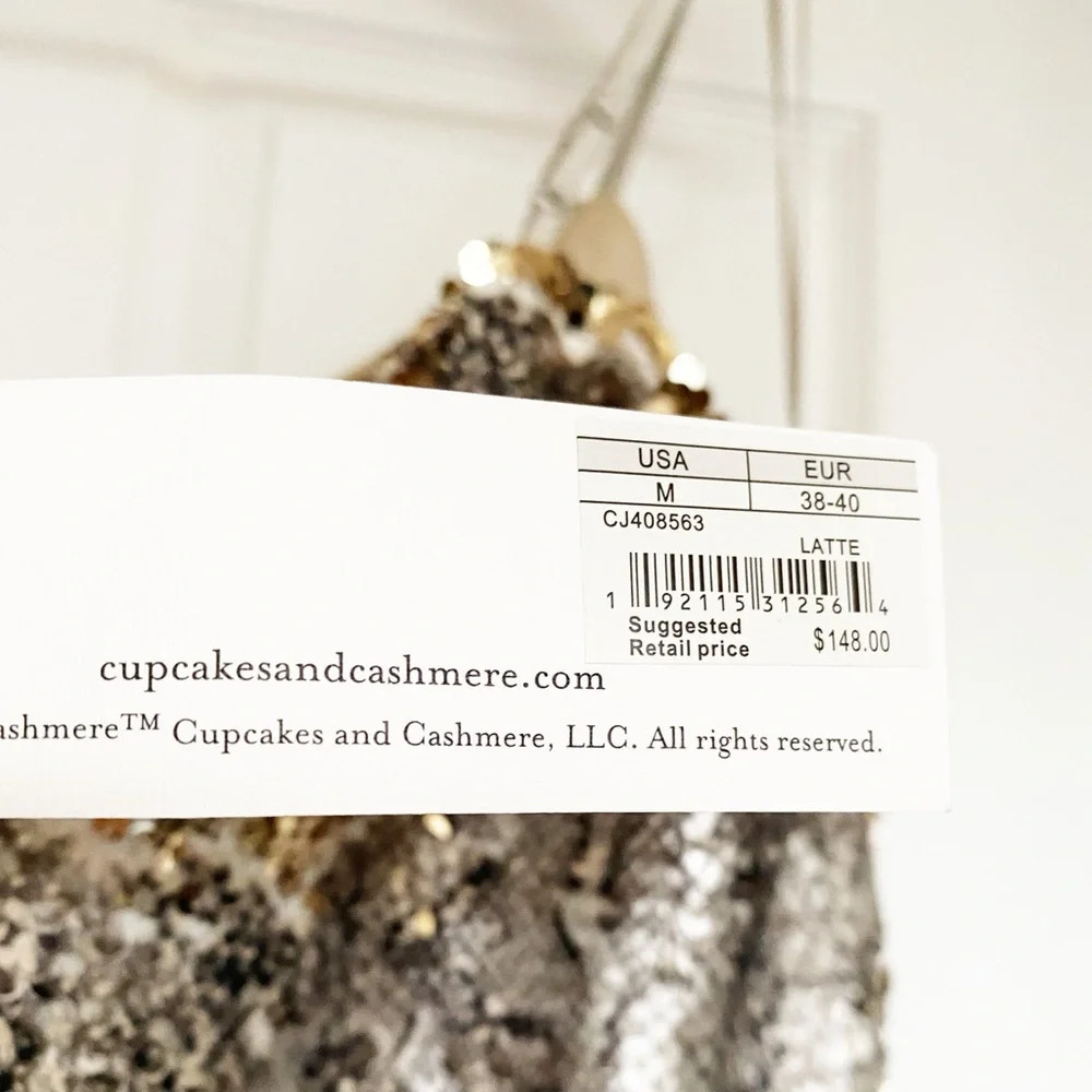 NWT Cupcakes & Cashmere Snakeprint Sequin Spaghetti Strap Mini Dress in Medium - Picture 12 of 16